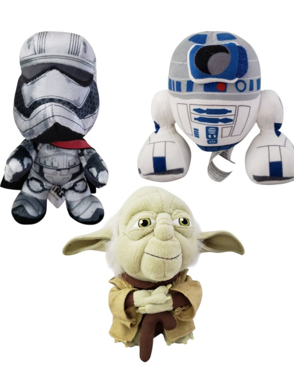 Star Wars Character Plush Bundle of 3 - Captain Phasma - R2-D2 and Master Yoda